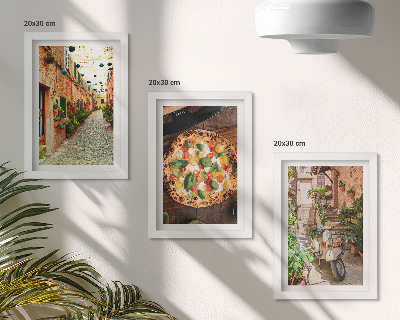 Fotowand Charmante Straßen mit Pflanzen und italienischer Pizza