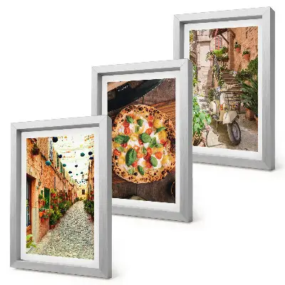 Fototapete charmante Gasse mit Pflanzen und italienischer Pizza