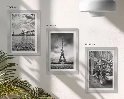 Fototapete mit Stadtansichten von Brücken, dem Eiffelturm und Oldtimern
