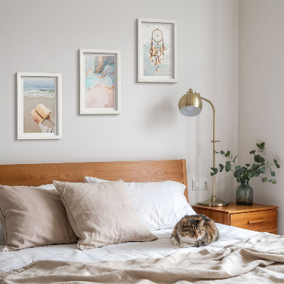 Bilderwand Abstraktes Meereslesebuch und Boho-Traumfänger