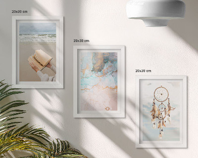 Bilderwand Abstraktes Meereslesebuch und Boho-Traumfänger