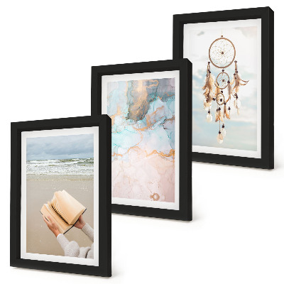 Bilderwand Abstraktes Meereslesebuch und Boho-Traumfänger