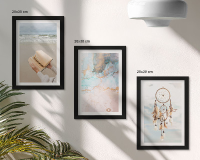 Bilderwand Abstraktes Meereslesebuch und Boho-Traumfänger