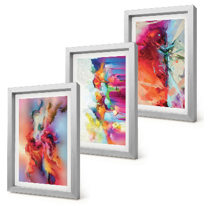 Bilderwand Farbenfrohe Abstraktionen mit dynamischen Formen und Gestalten