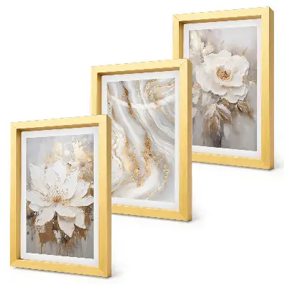 Fototapete mit Blumen und abstraktem Marmormuster