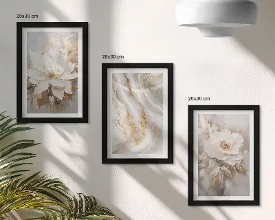 Fototapete mit Blumen und abstraktem Marmormuster