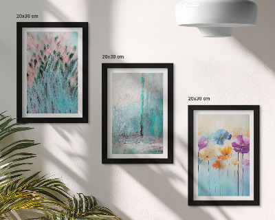 Fotowand Blumen vor einem Hintergrund aus Pastellfarben und zarten Mustern
