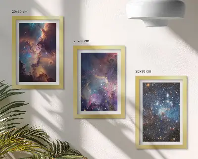 Fotowand mit Weltraumlandschaften aus Sternen und Nebeln