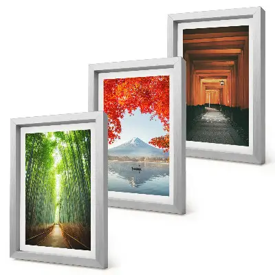 Bilderwand mit Bambuswäldern und Torii-Wegen am Berg Fuji in Japan
