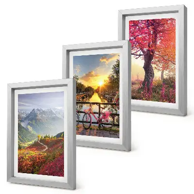 Bilderwand Berglandschaften mit Fahrrad und Herbstbaum