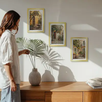 Bilderwand Garten mit Zitrusbäumen in sonniger Lage
