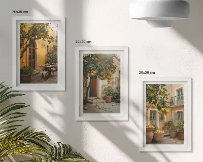 Bilderwand Garten mit Zitrusbäumen in sonniger Lage