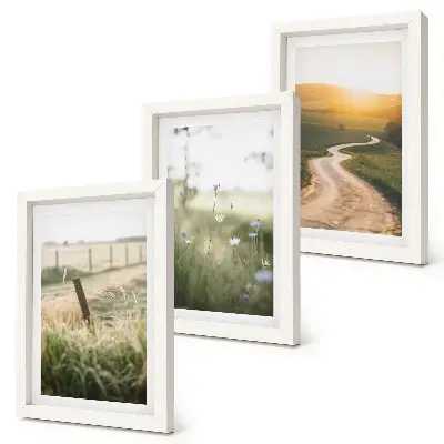 Bilderwand mit Motiv Landschaft, Wiese, Straße und Sonnenuntergang
