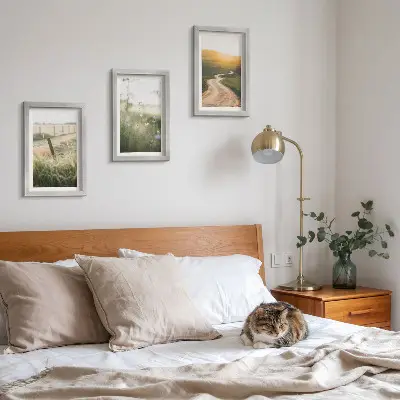 Bilderwand mit Motiv Landschaft, Wiese, Straße und Sonnenuntergang