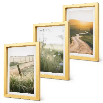 Bilderwand mit Motiv Landschaft, Wiese, Straße und Sonnenuntergang