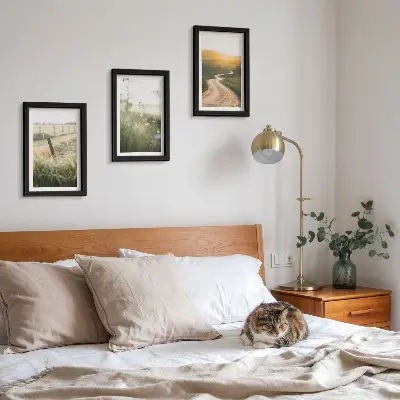 Bilderwand mit Motiv Landschaft, Wiese, Straße und Sonnenuntergang