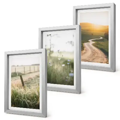 Bilderwand mit Motiv Landschaft, Wiese, Straße und Sonnenuntergang