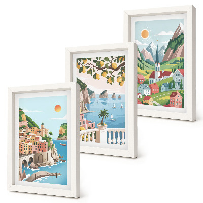Bilderwand Malerische Landschaften mit Meer und Zitrusfrüchten