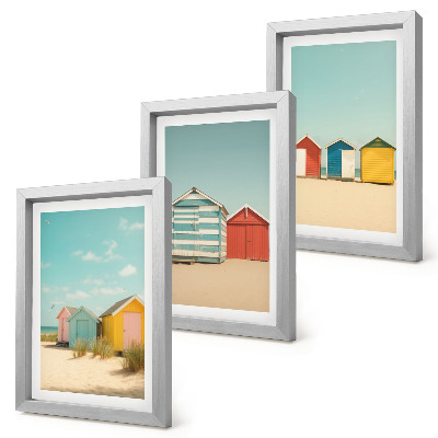 Bilderwand Bunte Strandhäuser an einem sonnigen Tag