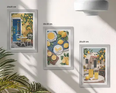 Fototapete Limonade mit italienischem Ausblick und sonniger Terrasse