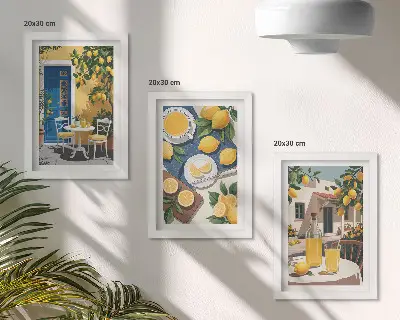 Fototapete Limonade mit italienischem Ausblick und sonniger Terrasse