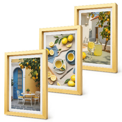 Bilderwand Zitronenlimonade, blaue Türen, Sommeraussichten