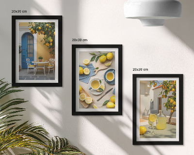 Bilderwand Zitronenlimonade, blaue Türen, Sommeraussichten