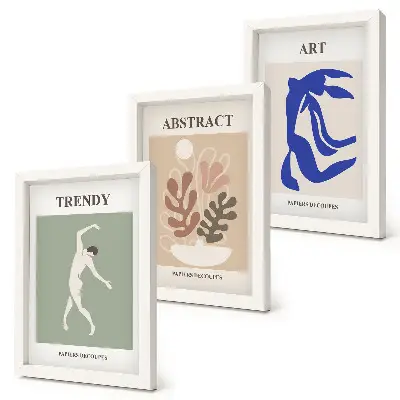 Bilderwand mit stilvollen Figuren- und Pflanzenmotiven von Henri Matisse