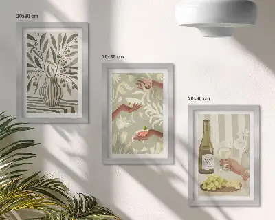 Fototapete mit Olivenblüten und rustikalen Cocktails