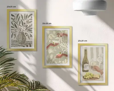 Fototapete mit Olivenblüten und rustikalen Cocktails