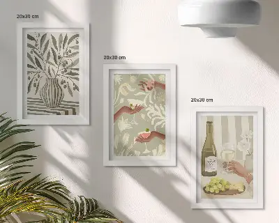 Fototapete mit Olivenblüten und rustikalen Cocktails