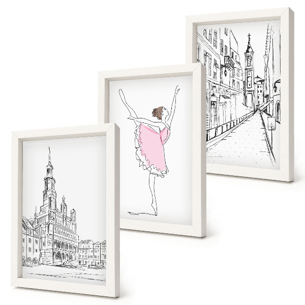 Fotowand Stilvolle Bilder von tanzenden Ballerinen und Architektur