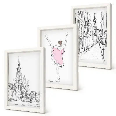 Fototapete mit stilvollen Bildern tanzender Ballerinen und Architektur