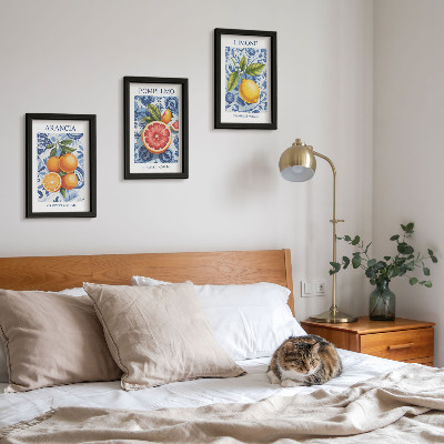 Bilderwand Vintage-Illustrationen von Zitrusfrüchten