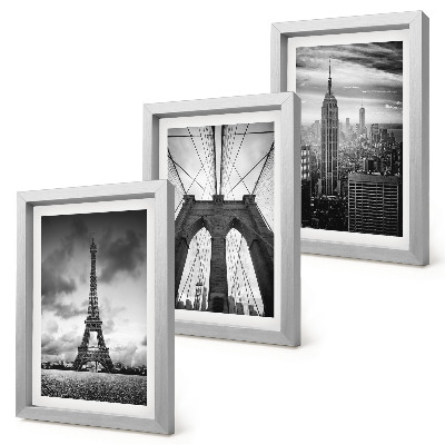 Bilderset mit rahmen Türme und Brücken in monochromen Farbtönen
