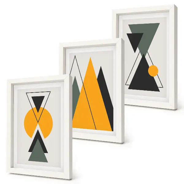 Bilderwand mit abstrakten geometrischen Formen