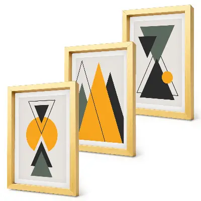 Bilderwand mit abstrakten geometrischen Formen