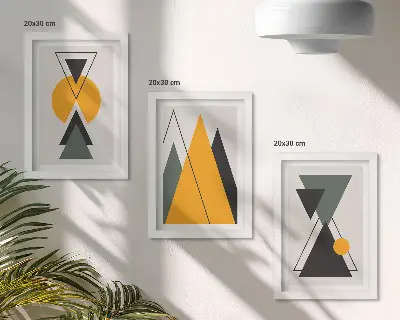 Bilderwand mit abstrakten geometrischen Formen