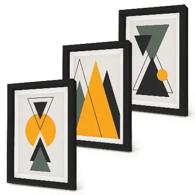 Bilderwand mit abstrakten geometrischen Formen