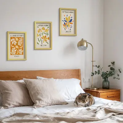 Blumenposter Paris Mailand London bilderset mit rahmen