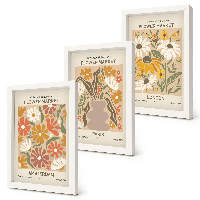 Fotowand Blumenmuster aus Amsterdam, Paris und London