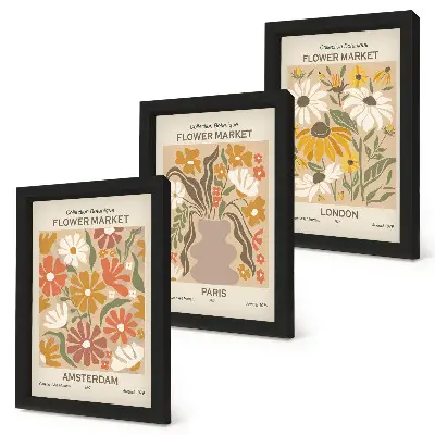 Fototapete mit Blumenmuster aus Amsterdam, Paris und London