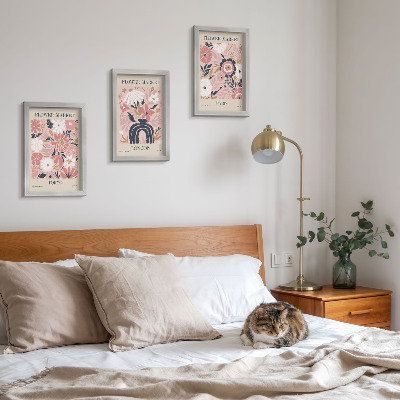 Bilderwand Blumenmotive in Tokio, London und Paris
