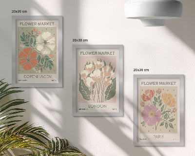 Bilderset mit rahmen Blumenposter Kopenhagen London Paris