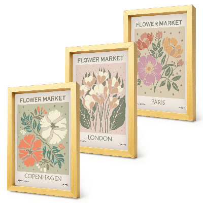 Bilderset mit rahmen Blumenposter Kopenhagen London Paris