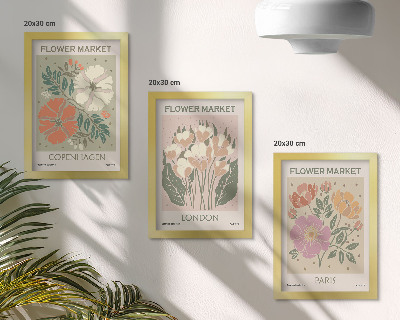 Bilderset mit rahmen Blumenposter Kopenhagen London Paris