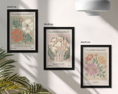 Bilderset mit rahmen Blumenposter Kopenhagen London Paris