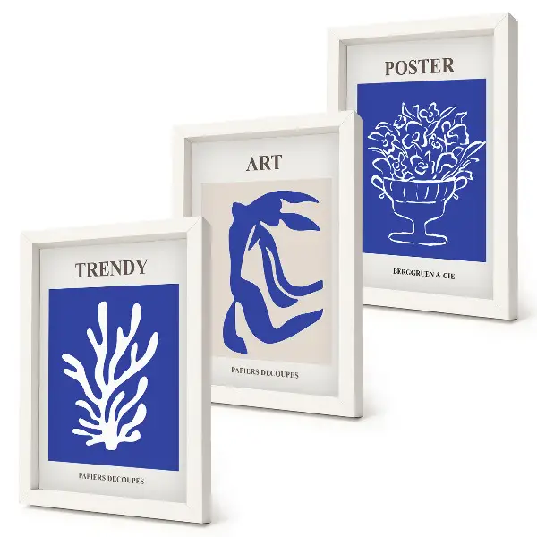 Bilderwand mit abstrakten Kunstdrucken von Henri Matisse