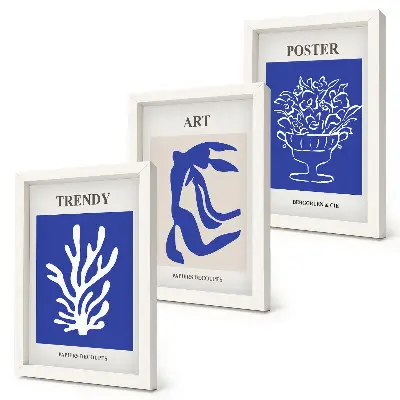 Bilderwand mit abstrakten Kunstdrucken von Henri Matisse