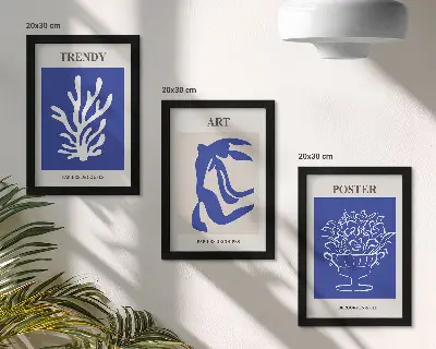 Bilderwand mit abstrakten Kunstdrucken von Henri Matisse